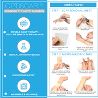 OPTISCAR: Scar Removal Silicone Sheets with Scar Massage Tape - Bruizex
