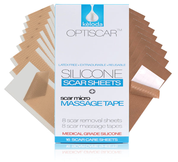 OPTISCAR: Scar Removal Silicone Sheets with Scar Massage Tape - Bruizex